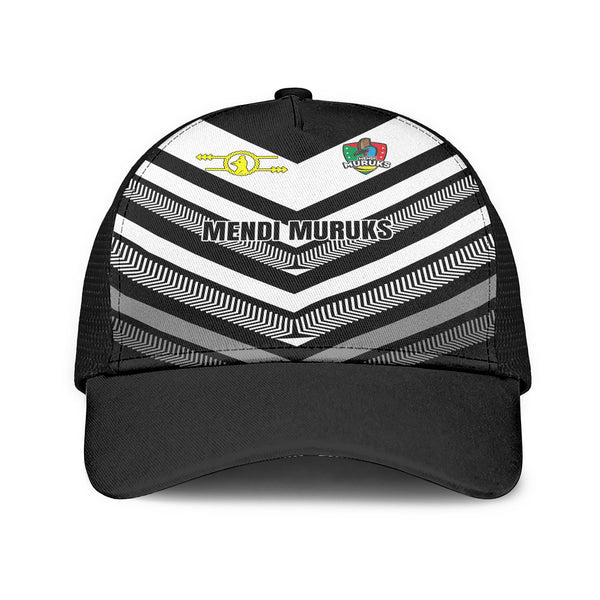 Mendi Muruks Mesh Back Cap Papua New Guinea Rugby Black & White Style