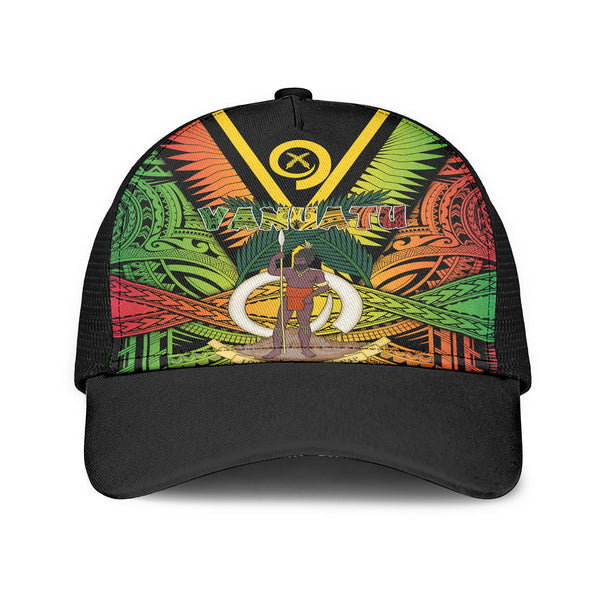 Vanuatu Mesh Back Cap Coat Of Arms Reggae Style