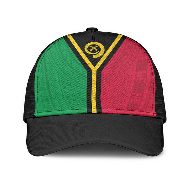 Vanuatu Mesh Back Cap Polynesian Flag Style