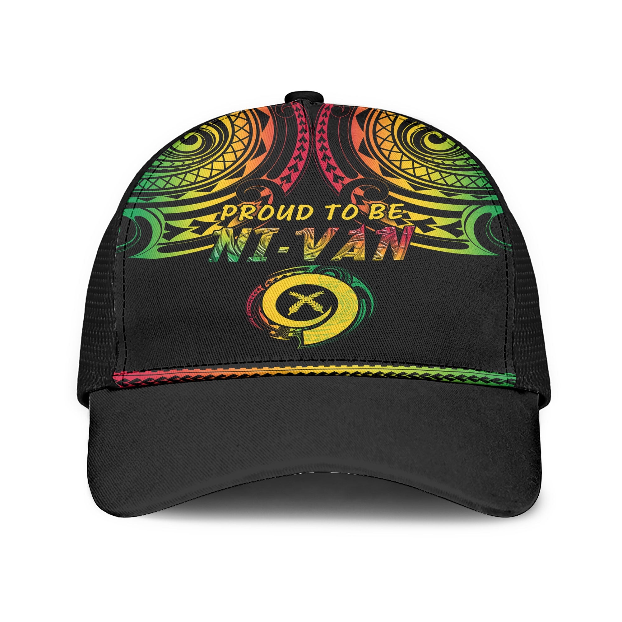 Vanuatu Proud To Be Ni-Van Mesh Back Cap Coat Of Arms Reggae Style