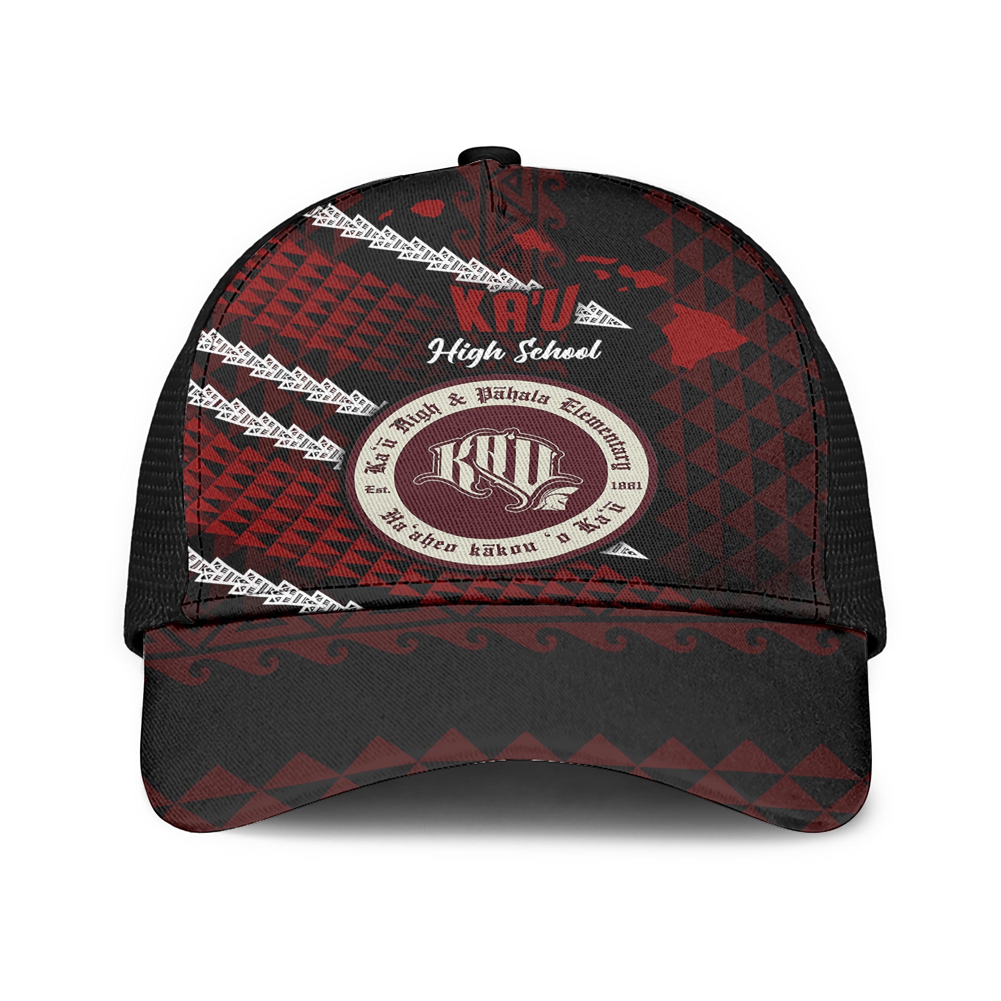 Hawaii Kau High & Pahala Elementary School Mesh Back Cap Map Style