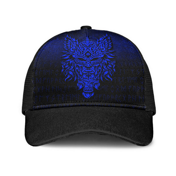 Viking Mesh Back Cap Odin The Allfather Asgard God And Chief Of Aesir Blue Version