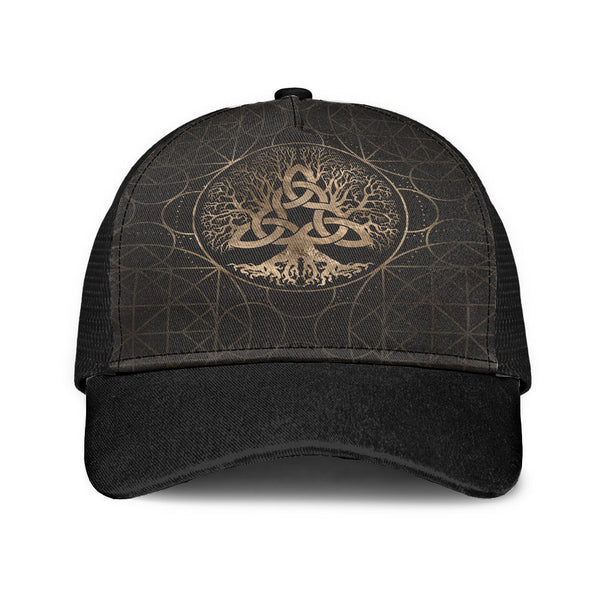 Viking Mesh Back Cap Tree Of Life Yggdrasil With Triquetra