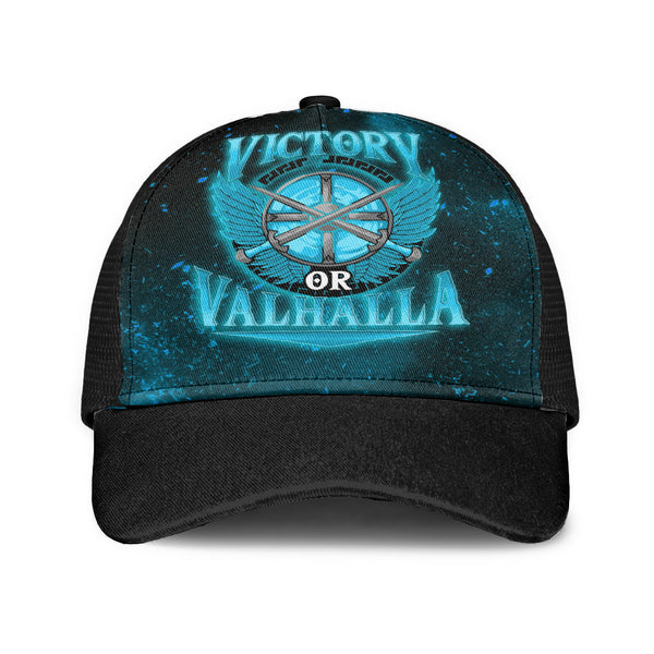 Viking Mesh Back Cap Victory Or Valhalla Cyan Style