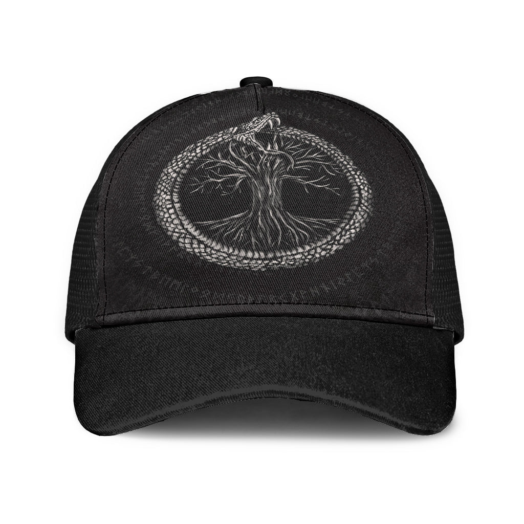 Viking Mesh Back Cap Ouroboros With Tree Of Life