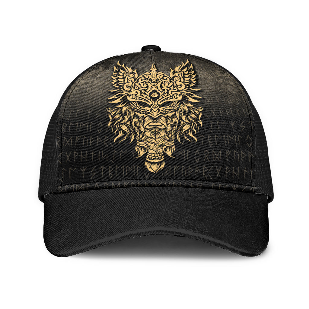 Viking Mesh Back Cap Odin The Allfather Asgard God And Chief Of Aesir Gold Version