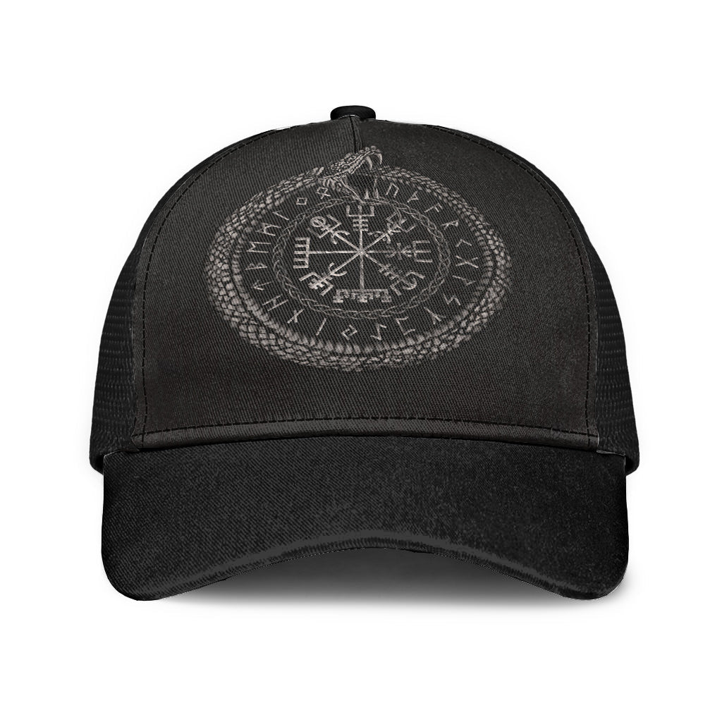 Viking Mesh Back Cap Viking Vegvisir With Ouroboros And Runes