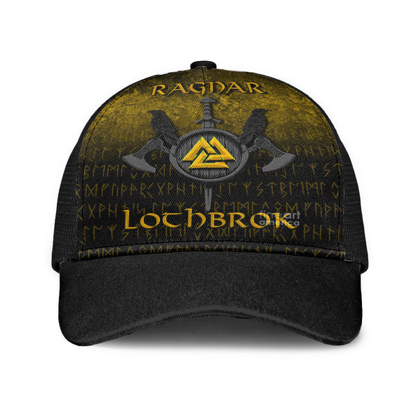 Viking Mesh Back Cap Ragnar Lothbrok Ragnar Lodbrok Viking Warrior Gold Version