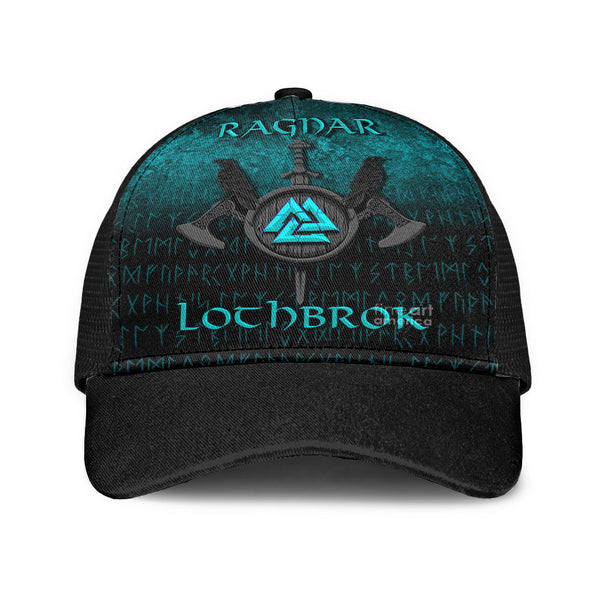 Viking Mesh Back Cap Ragnar Lothbrok Ragnar Lodbrok Viking Warrior Cyan Version