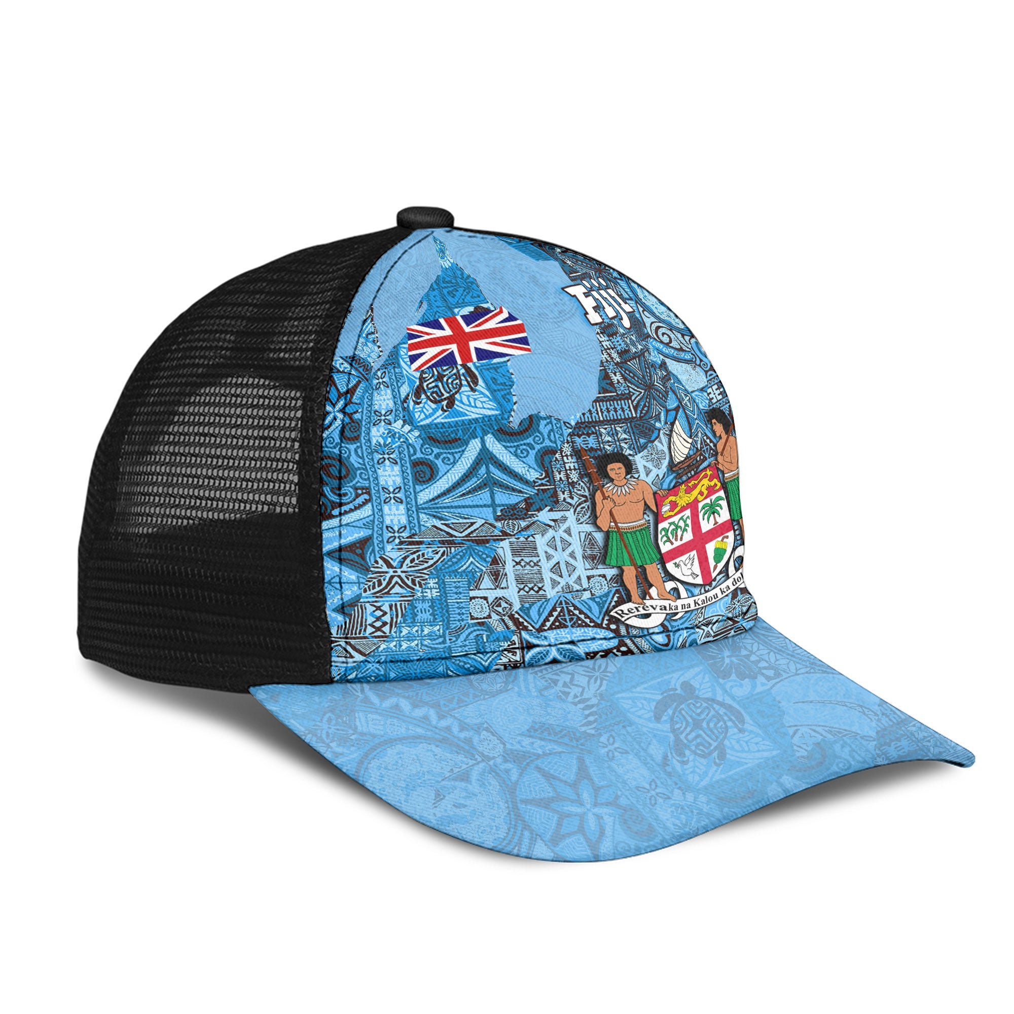 Fiji Flag & Coat Of Arms Mesh Back Cap