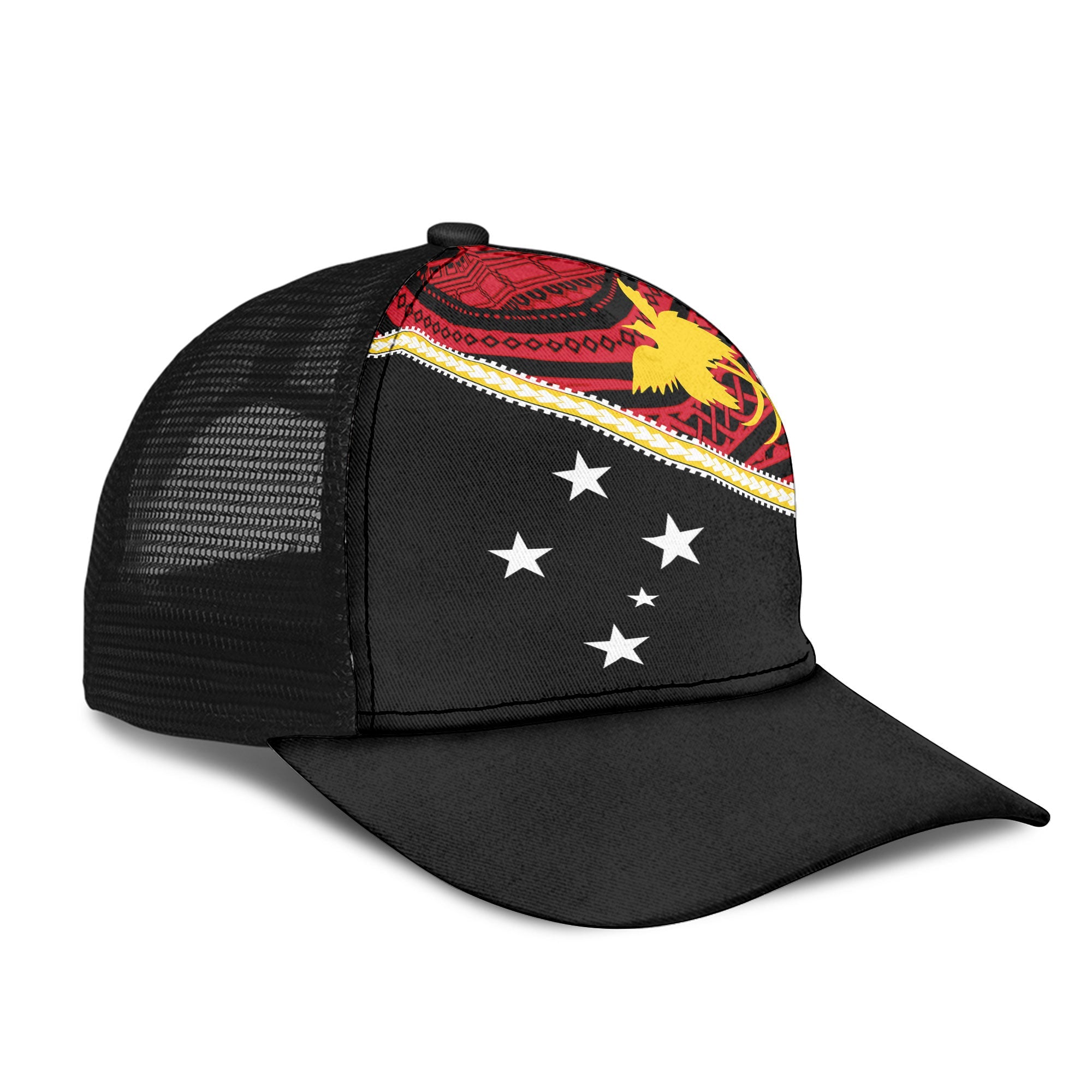 Papua New Guinea Mesh Back Cap Polynesian Flag Style