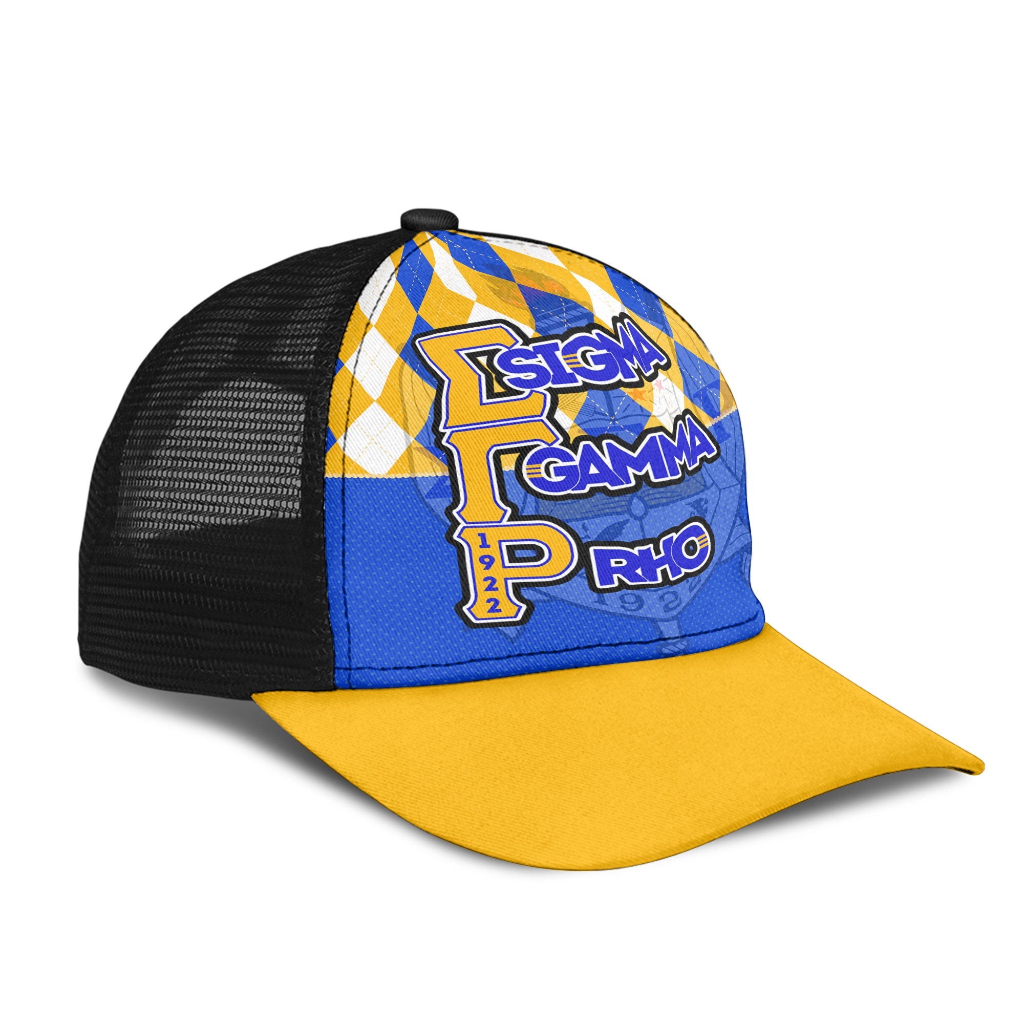 Sorority Cap - Christmas Sigma Gamma Rho Girl Mesh Back Cap Rhombus Pattern Style