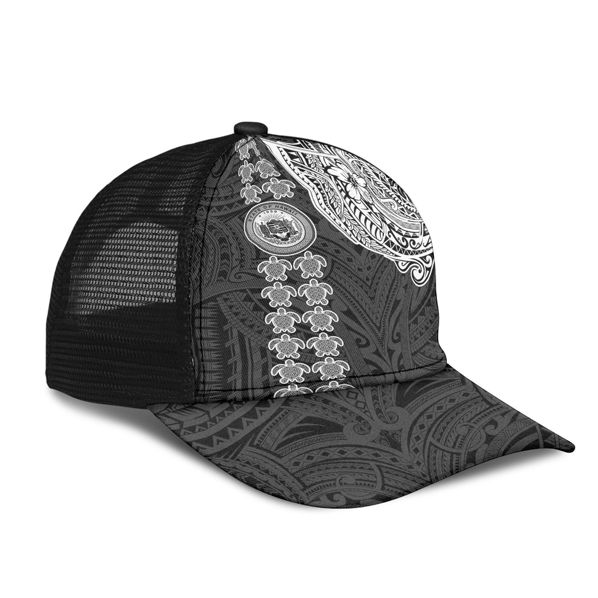 Hawaii Seal Polynesian Turtle Line Mesh Back Cap