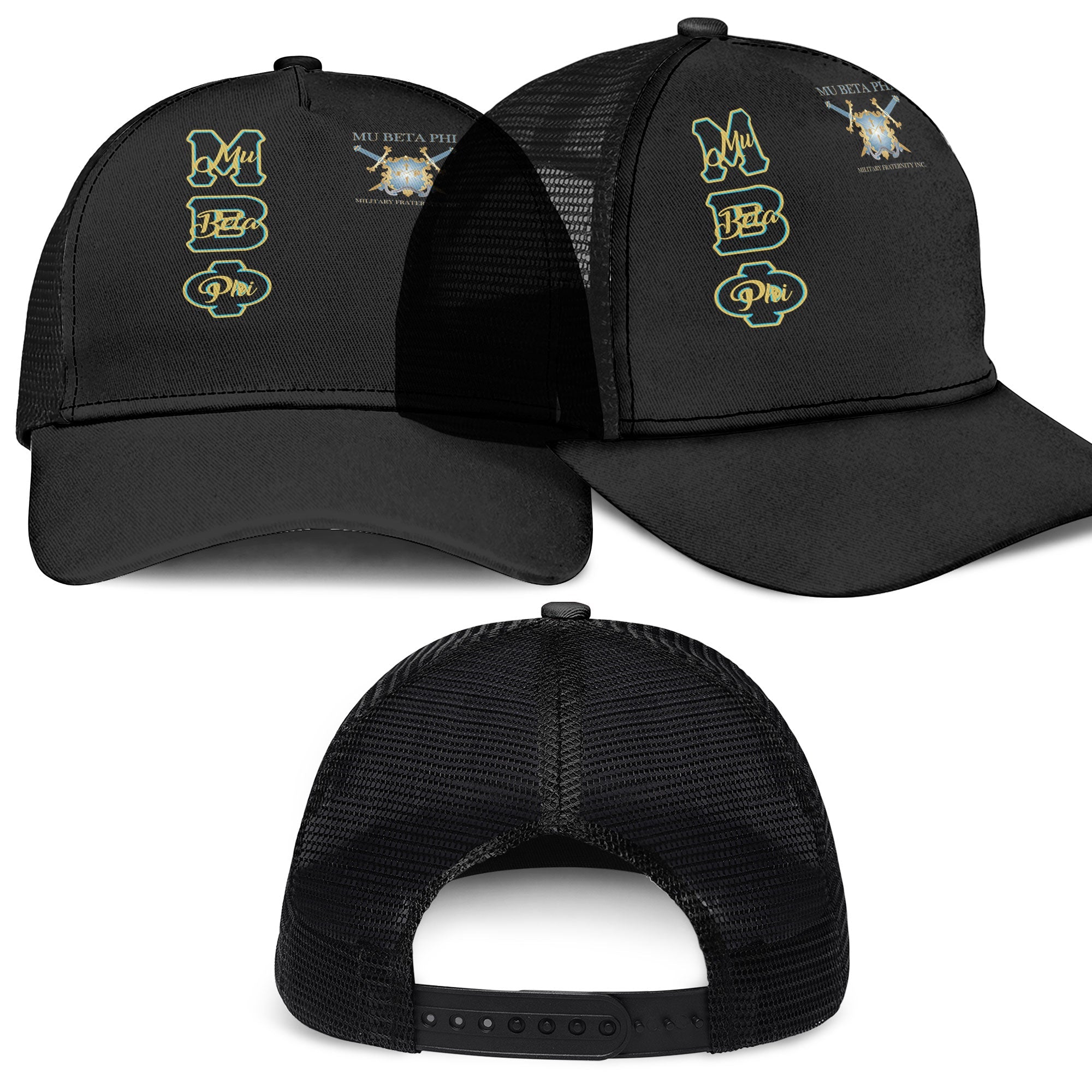 Fraternity Cap - Mu Beta Phi Mesh Back Cap Original Black Style