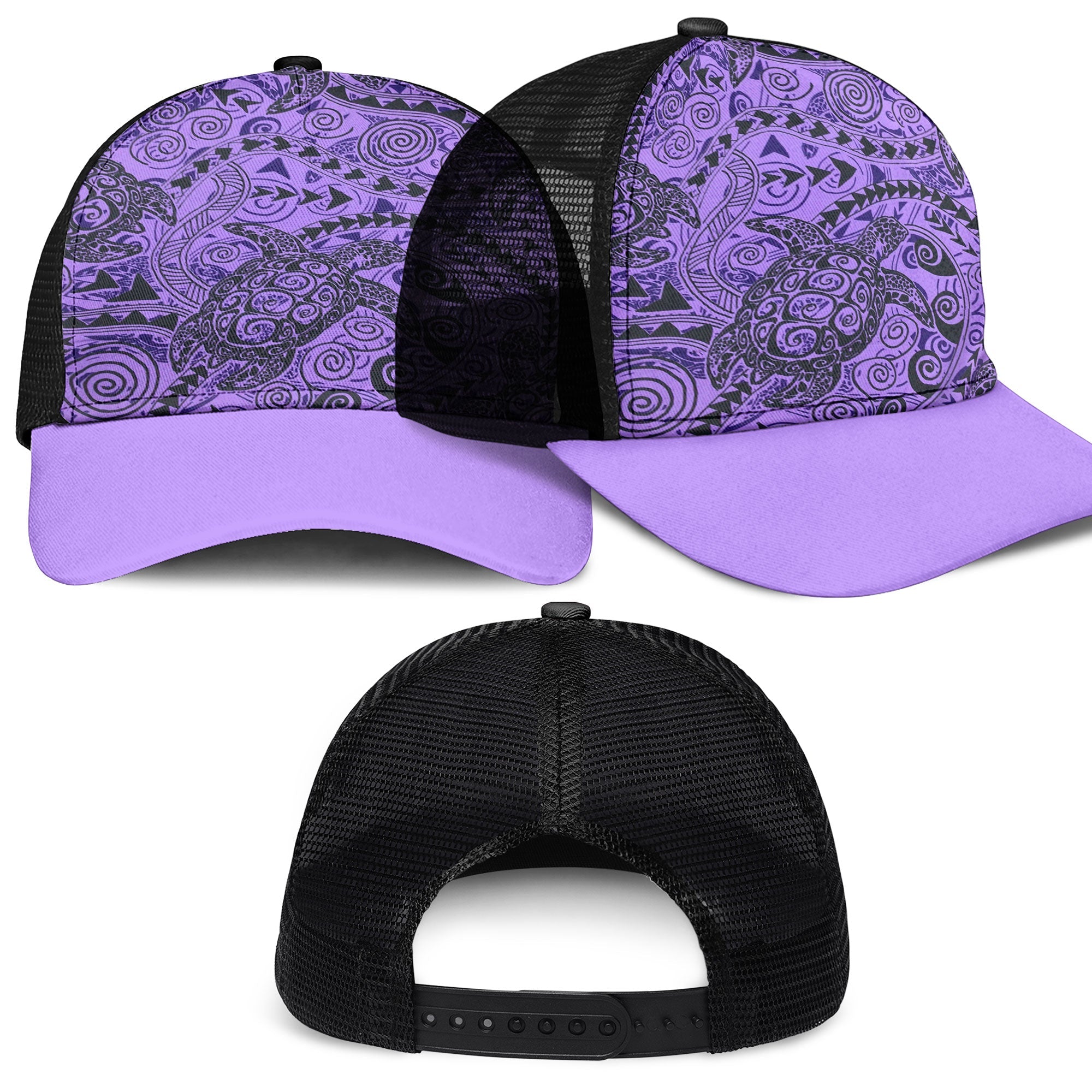 Hawaii Polynesian Turtle Mesh Back Cap Purple Style