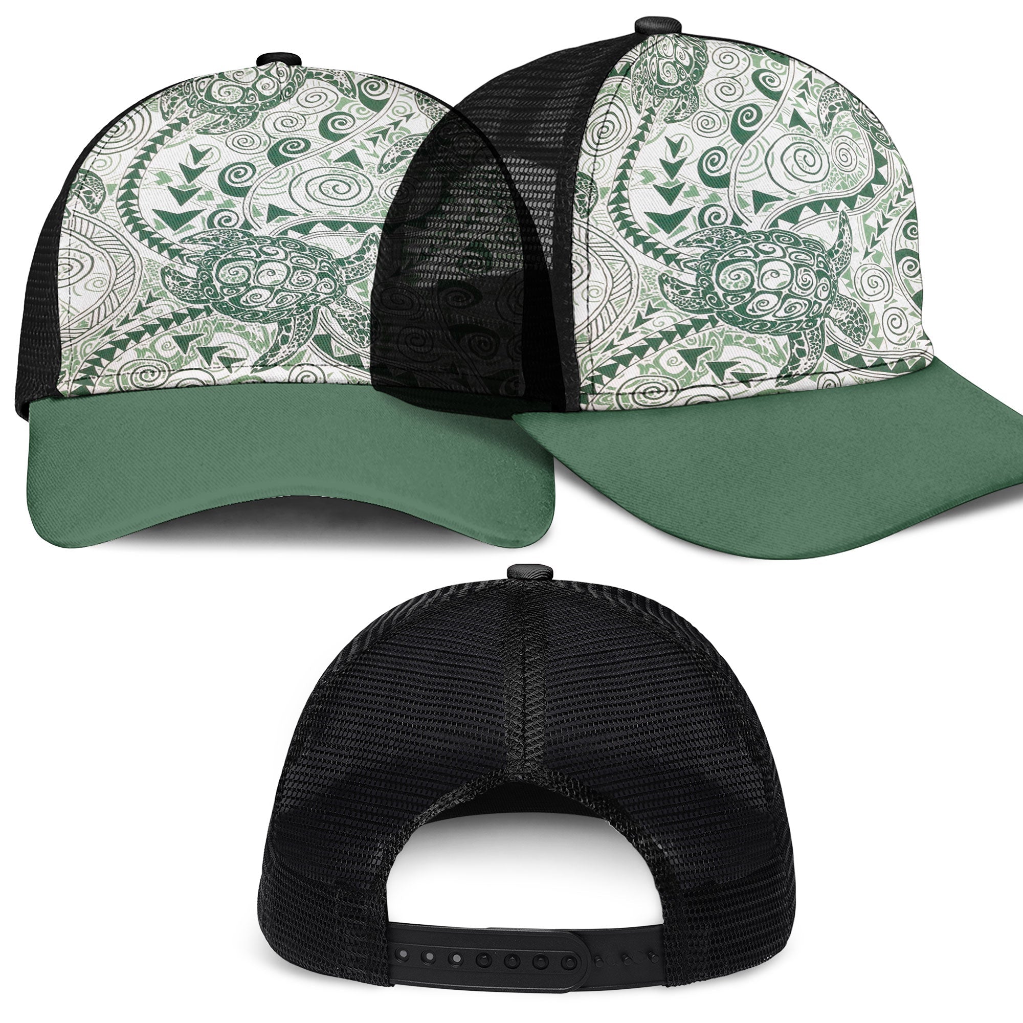 Hawaii Polynesian Turtle Mesh Back Cap Green Style