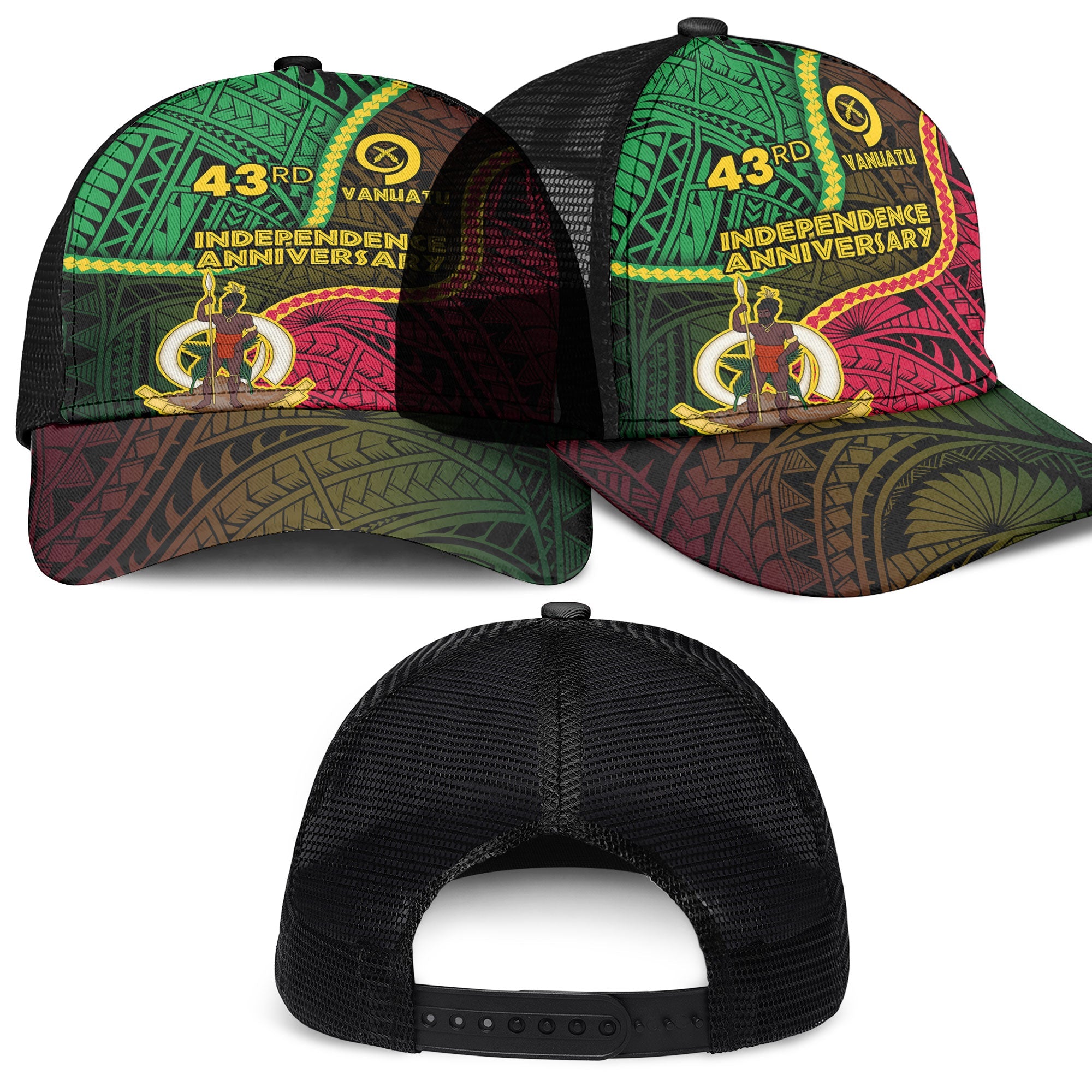 Vanuatu Mesh Back Cap Independence Day 43rd Anniversary Style