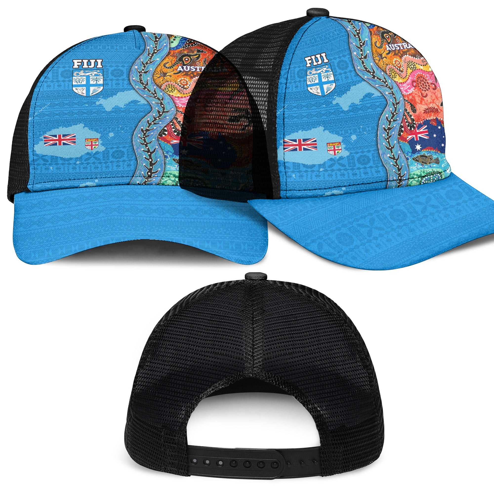 Fiji Tapa & Australia Aboriginal Mesh Back Cap