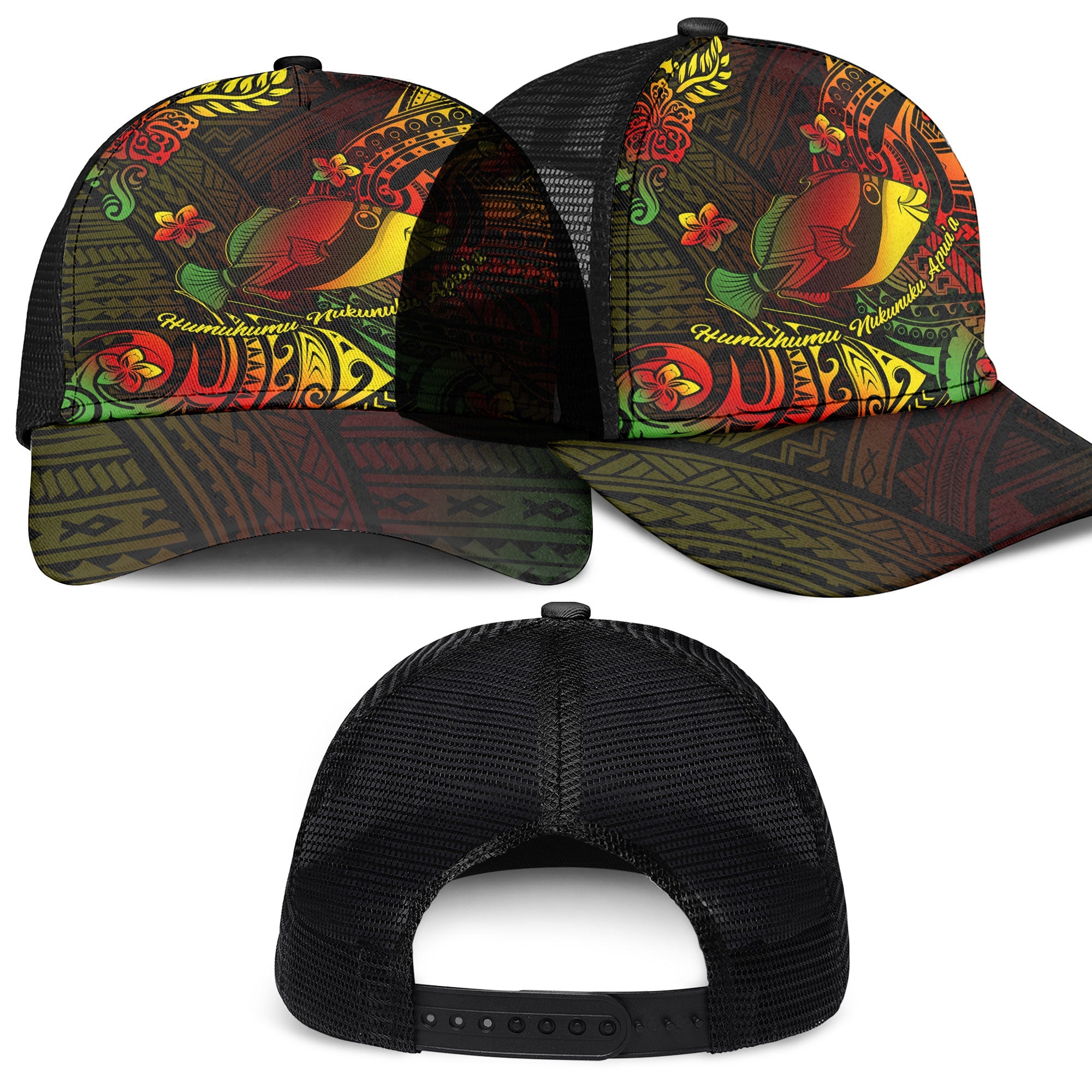 Hawaii Humuhumu Fish Mesh Back Cap Reggae Style