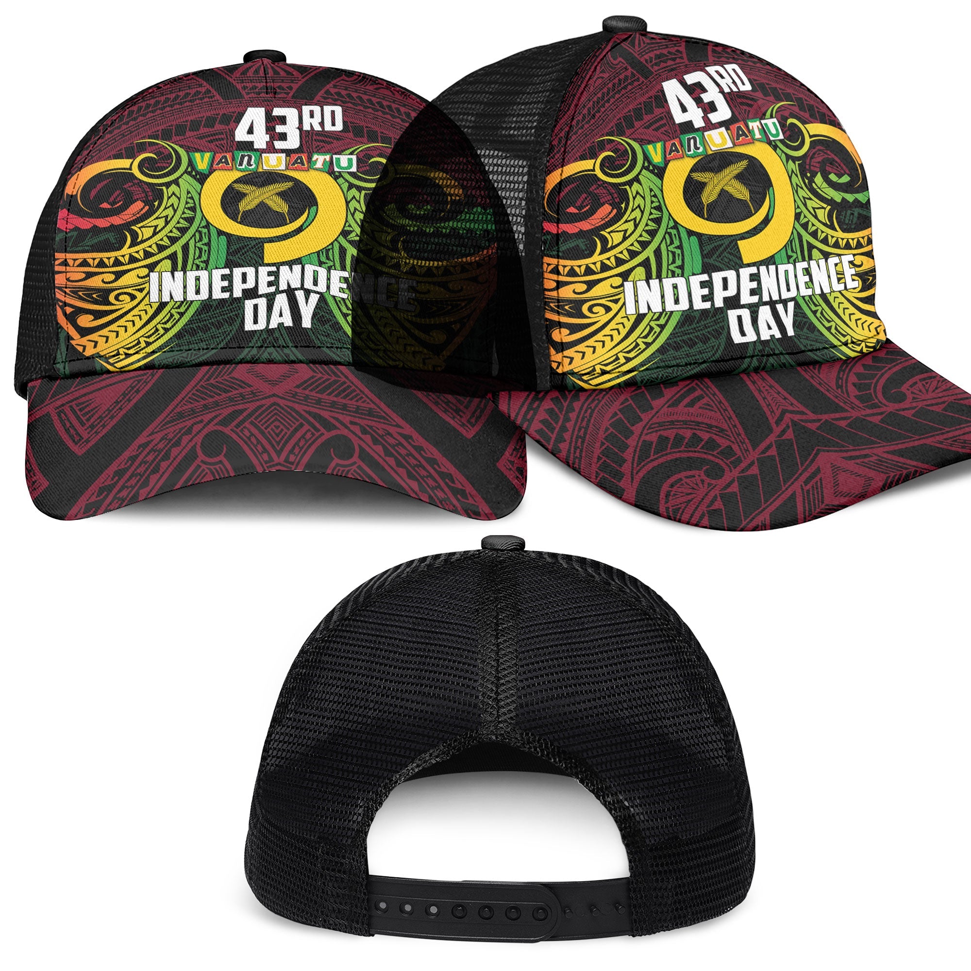 Vanuatu Mesh Back Cap Independence Day 43rd Anniversary Style 2