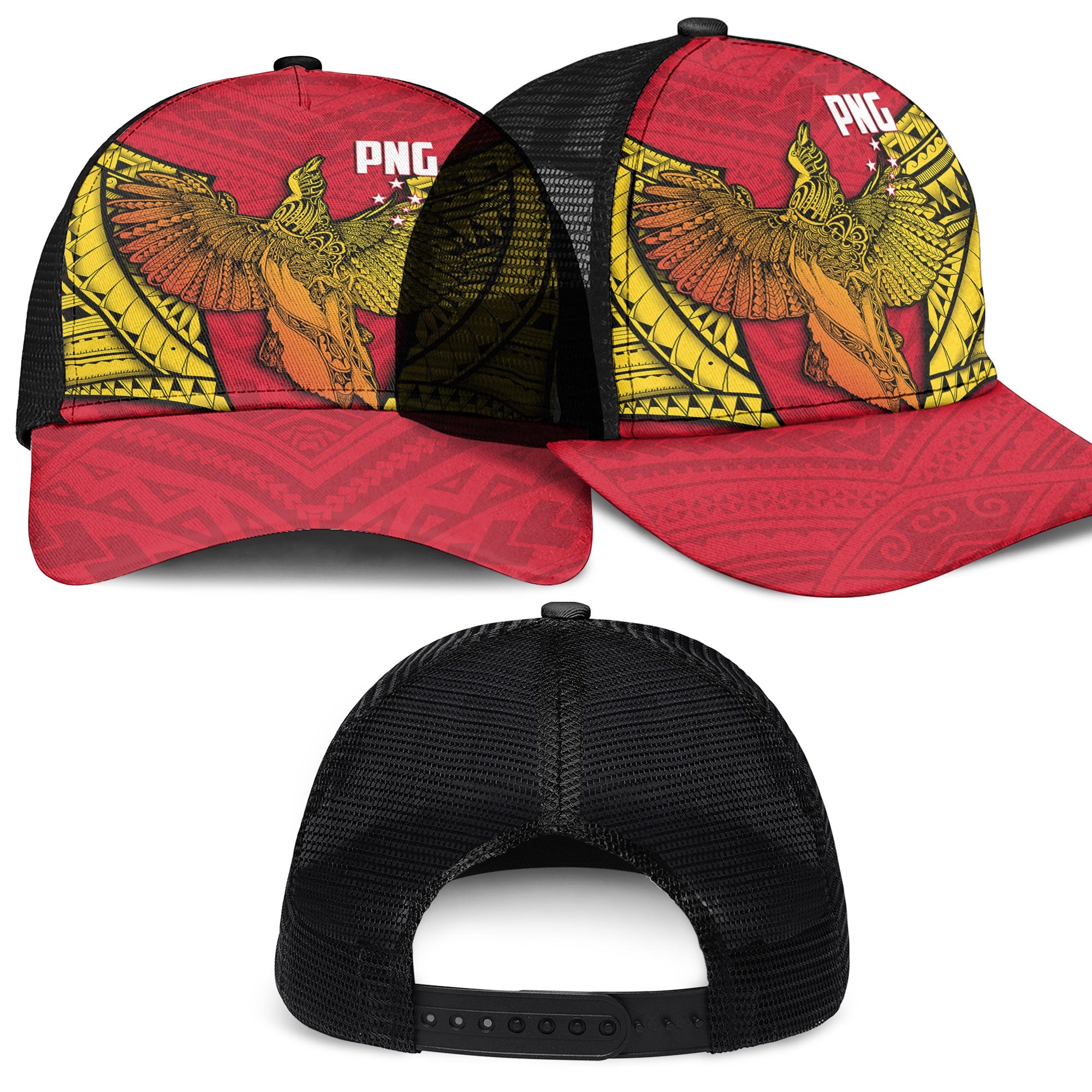 Papua New Guinea Independence Day Mesh Back Cap Raggiana Bird of Paradise Style