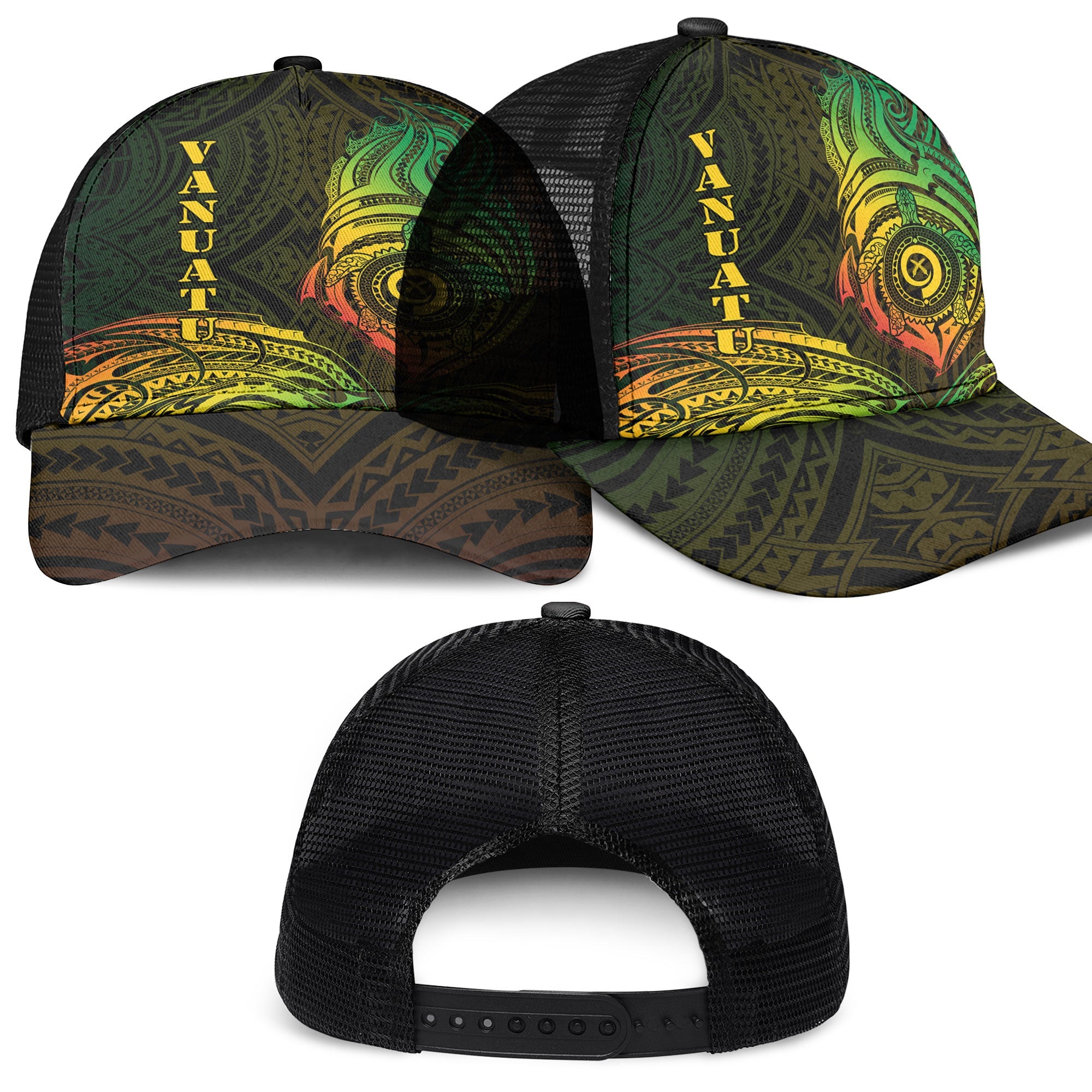 Vanuatu Mesh Back Cap Polynesian Reggae Style