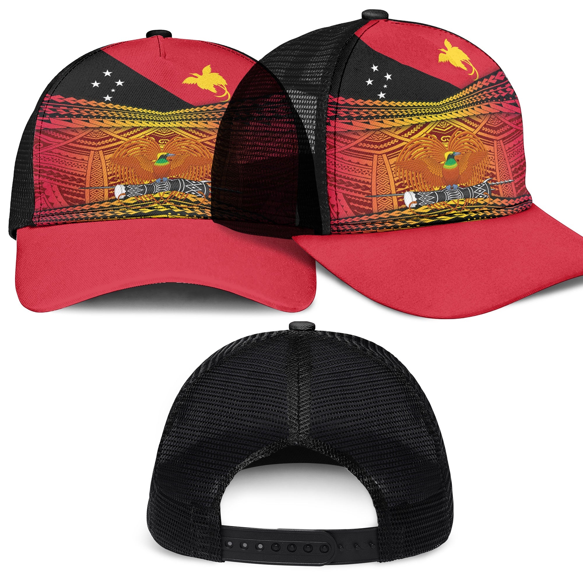 Papua New Guinea Independence Day Mesh Back Cap PNG Emblem Style