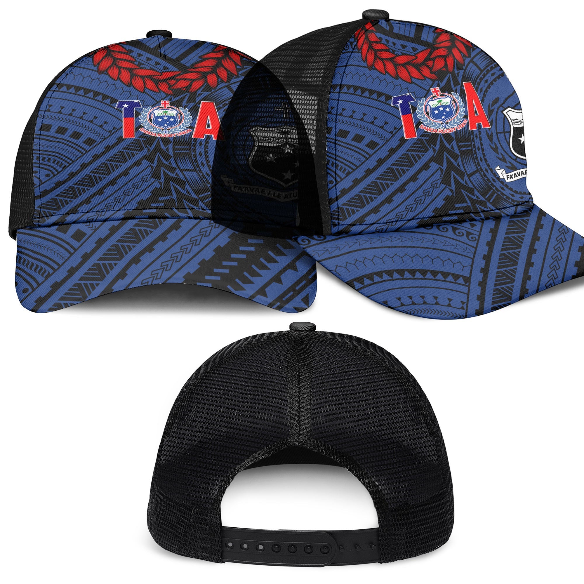 Samoa TOA Rugby Mesh Back Cap Ulafala Style