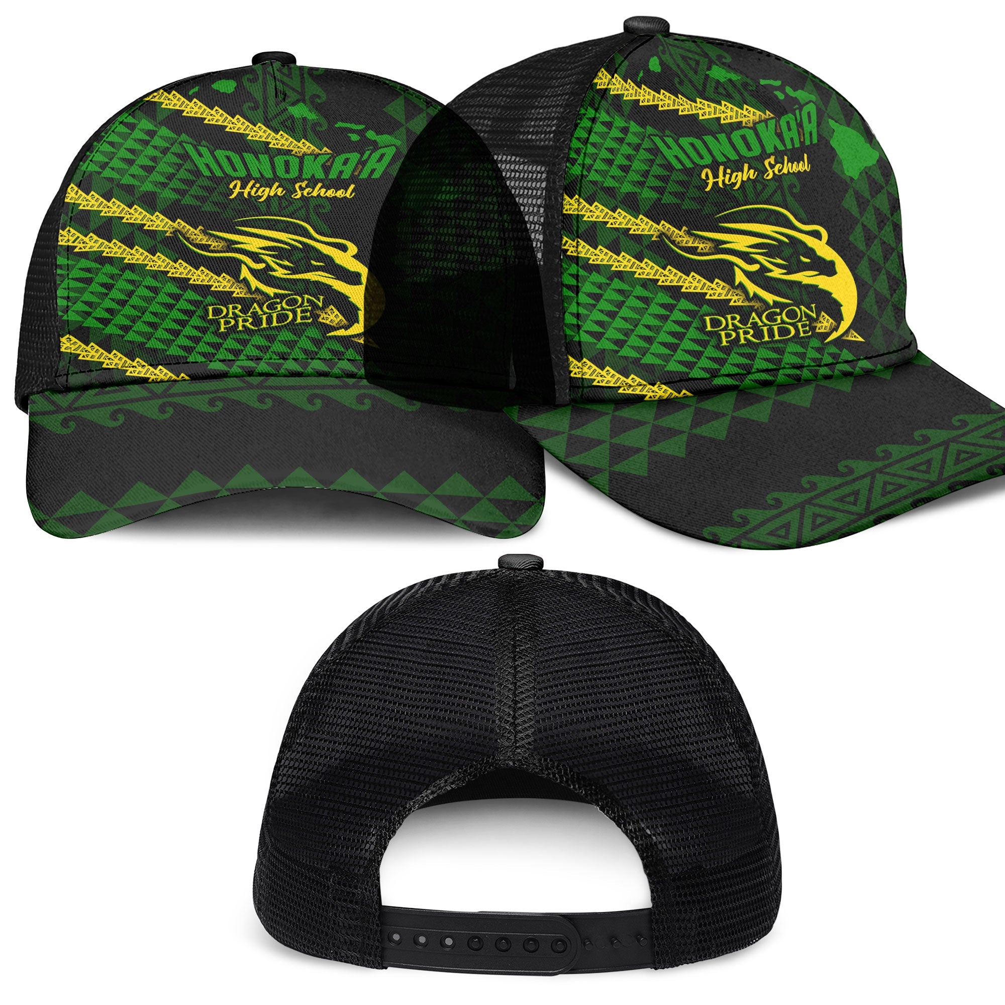 Hawaii Honoka High & Intermediate School Mesh Back Cap Map Style