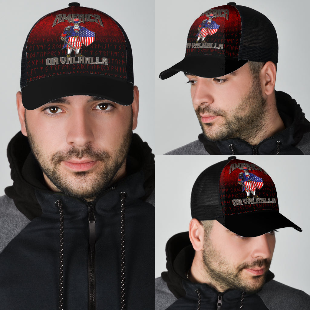 Viking Mesh Back Cap America Or Valhalla Style Ver01