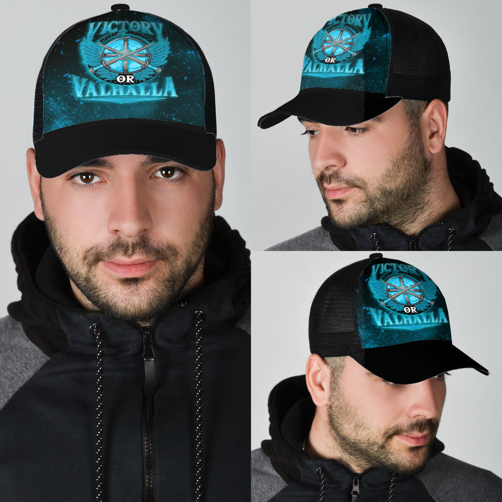 Viking Mesh Back Cap Victory Or Valhalla Cyan Style