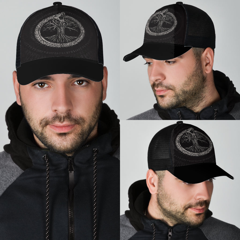 Viking Mesh Back Cap Ouroboros With Tree Of Life