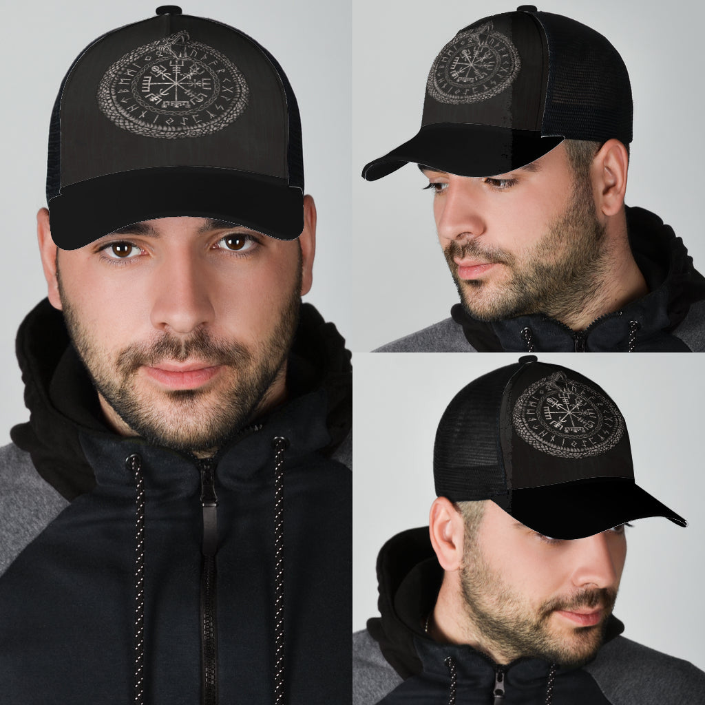 Viking Mesh Back Cap Viking Vegvisir With Ouroboros And Runes