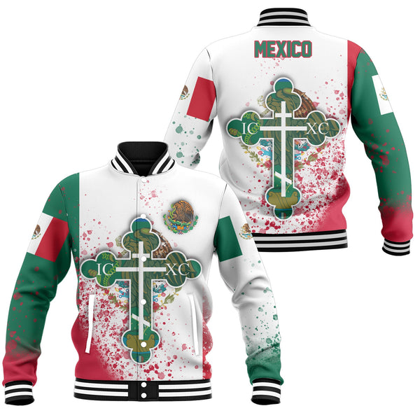 Mexico Baseball Jacket Flag & Coat Of Arms Orthodox Style