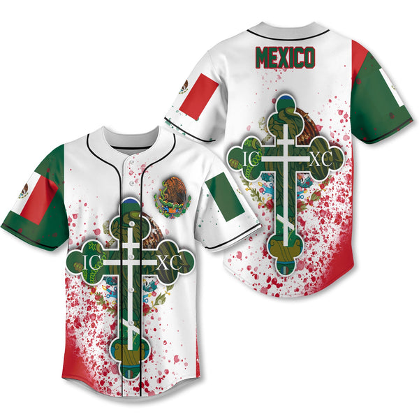 Mexico Baseball Jersey Flag & Coat Of Arms Orthodox Style