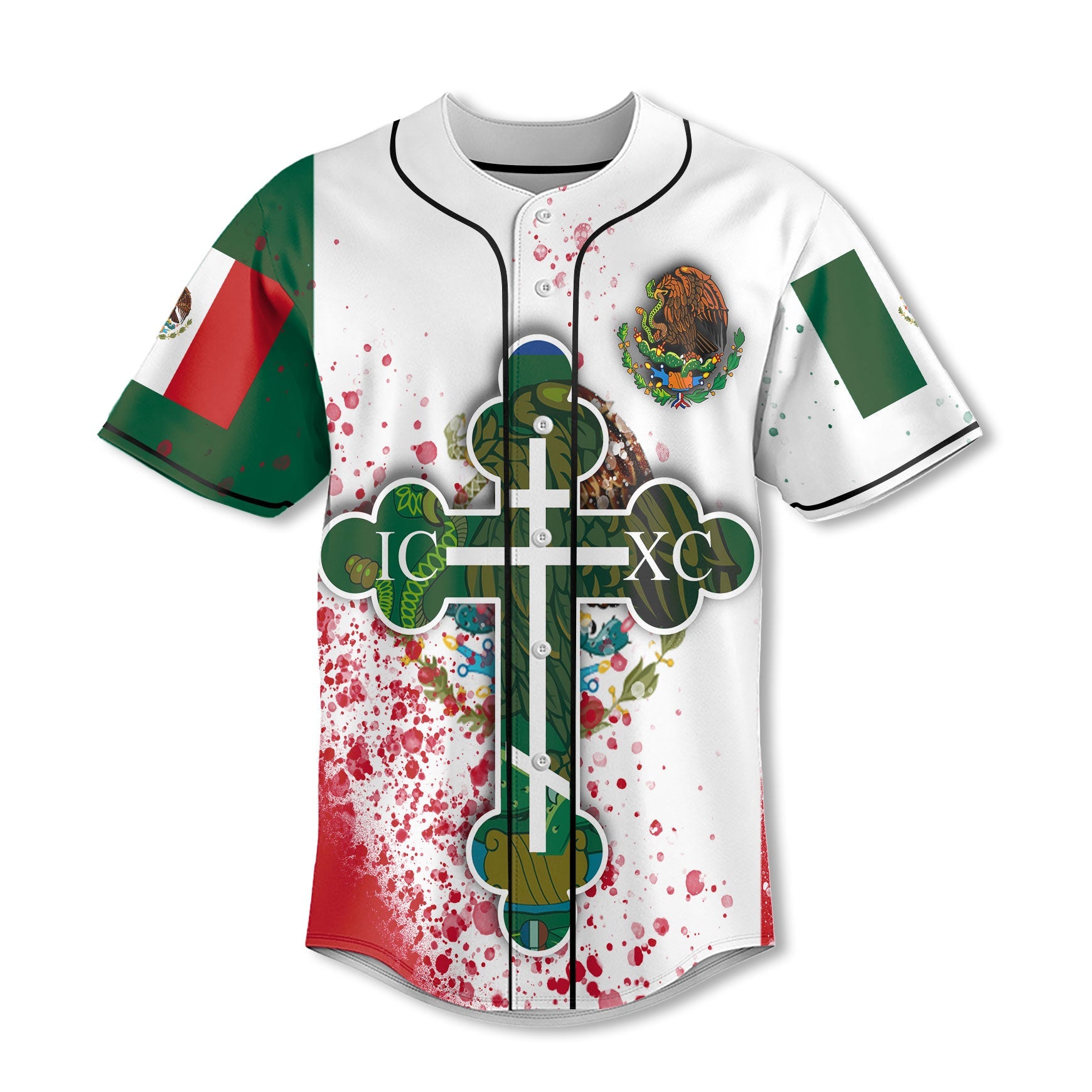 Mexico Baseball Jersey Flag & Coat Of Arms Orthodox Style