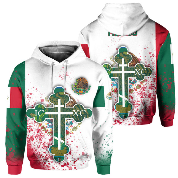 Mexico Hoodie Flag & Coat Of Arms Orthodox Style