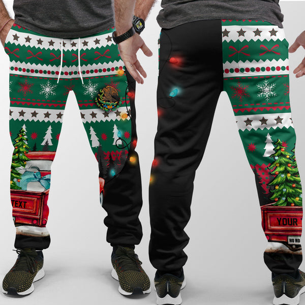 Mexico Jogger Pant Coat Of Arms Christmas Style