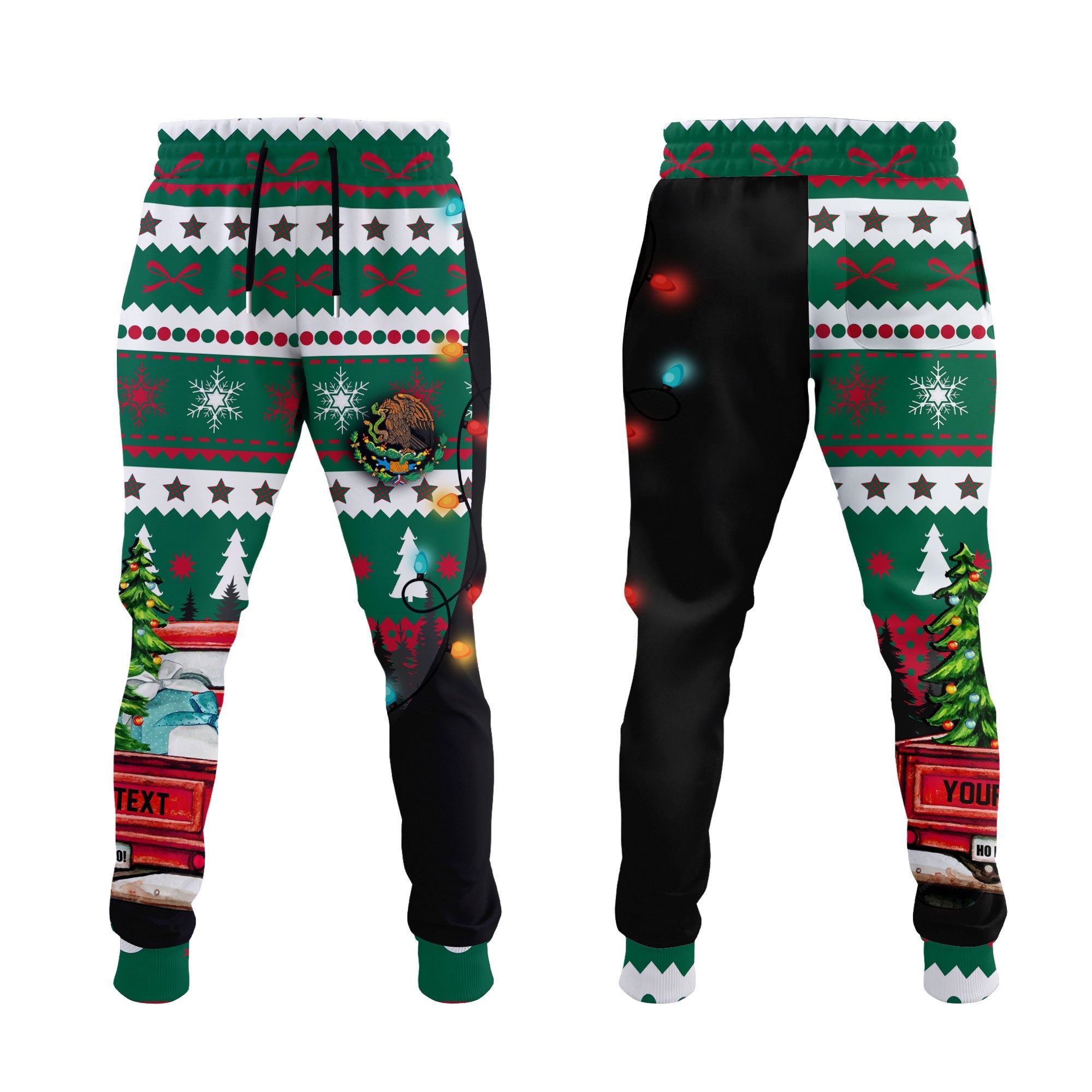 Mexico Jogger Pant Coat Of Arms Christmas Style