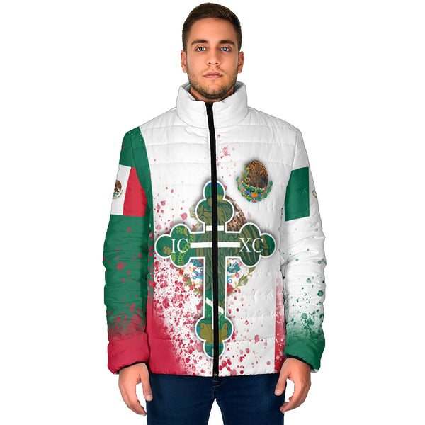 Mexico Men Padded Jacket Flag & Coat Of Arms Orthodox Style