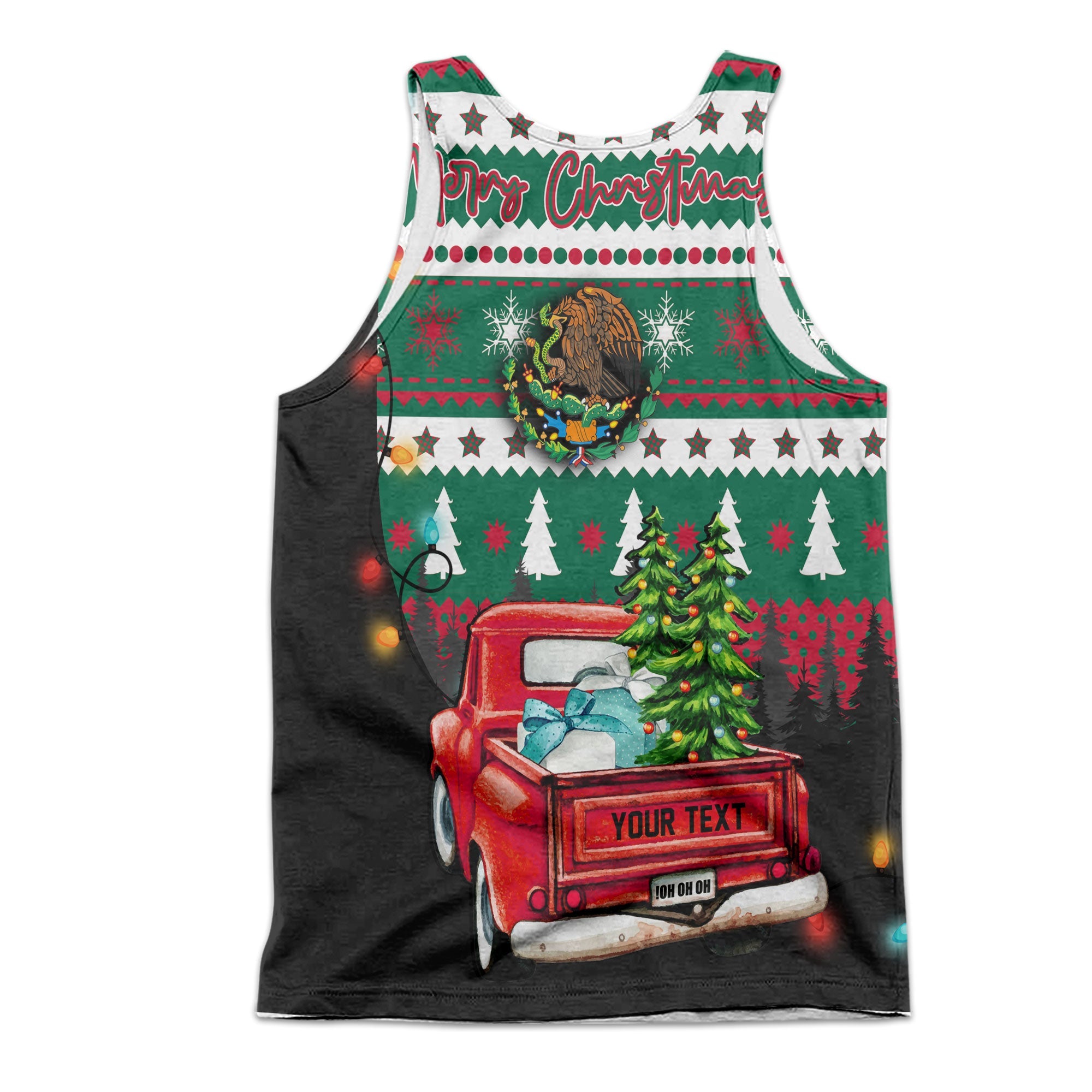 Mexico Men Tank Top Coat Of Arms Christmas Style