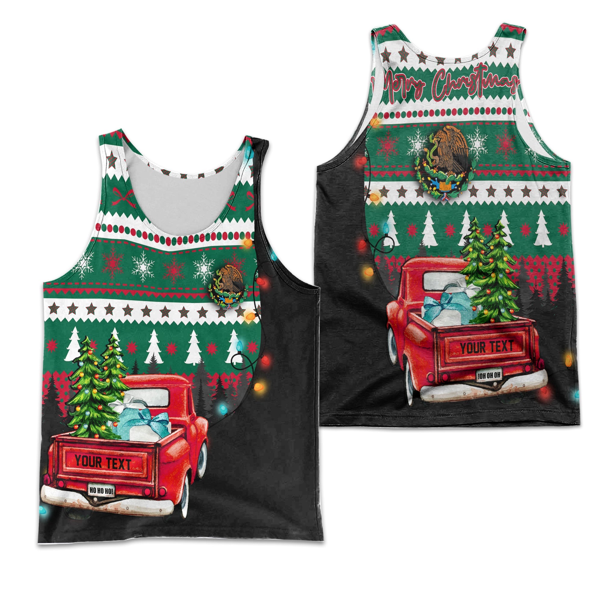 Mexico Men Tank Top Coat Of Arms Christmas Style