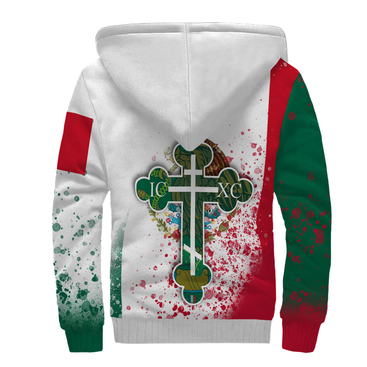 Mexico Sherpa Hoodie Flag & Coat Of Arms Orthodox Style