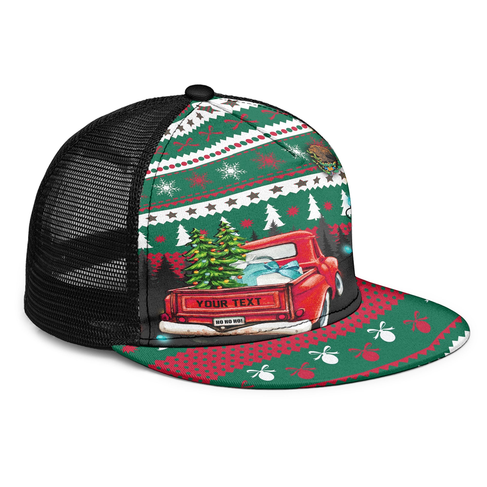 Mexico Trucker Hat Coat Of Arms Christmas Style