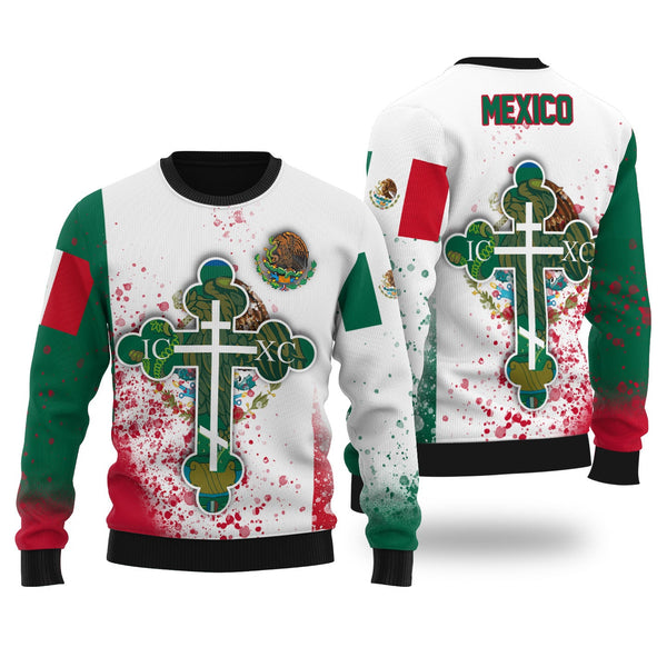 Mexico Ugly Sweater Flag & Coat Of Arms Orthodox Style