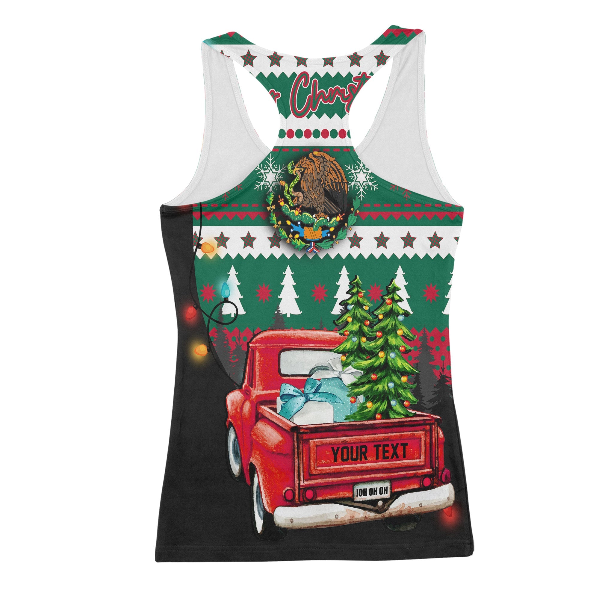 Mexico Women Tank Top Coat Of Arms Christmas Style