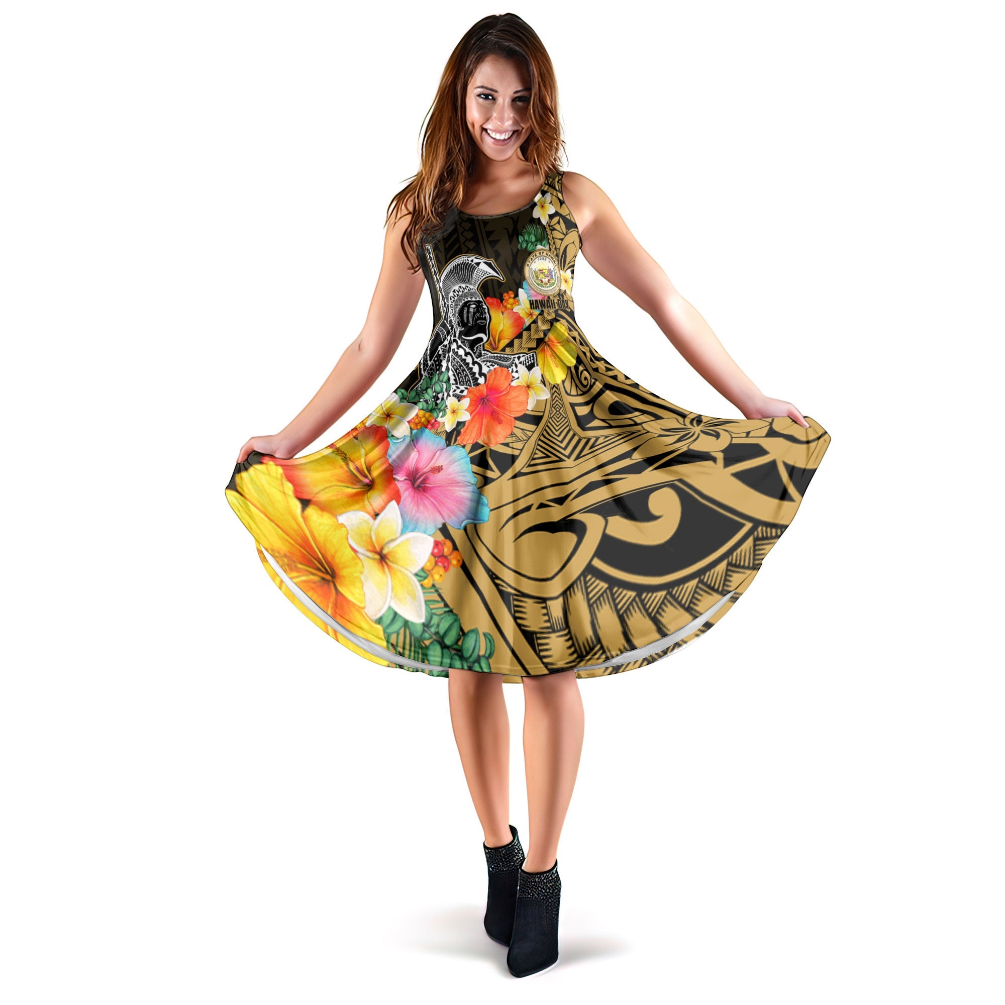 Hawaii Day King Kamehameha Midi Dress