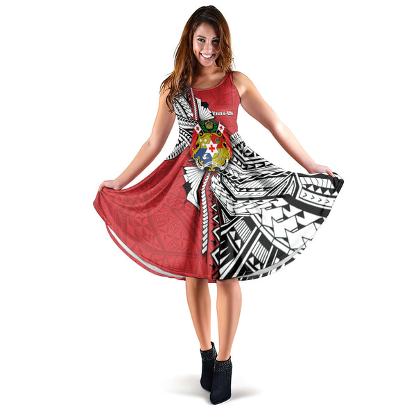 Custom Tonga Vava'u Lahi Coat Of Arms Midi Dress