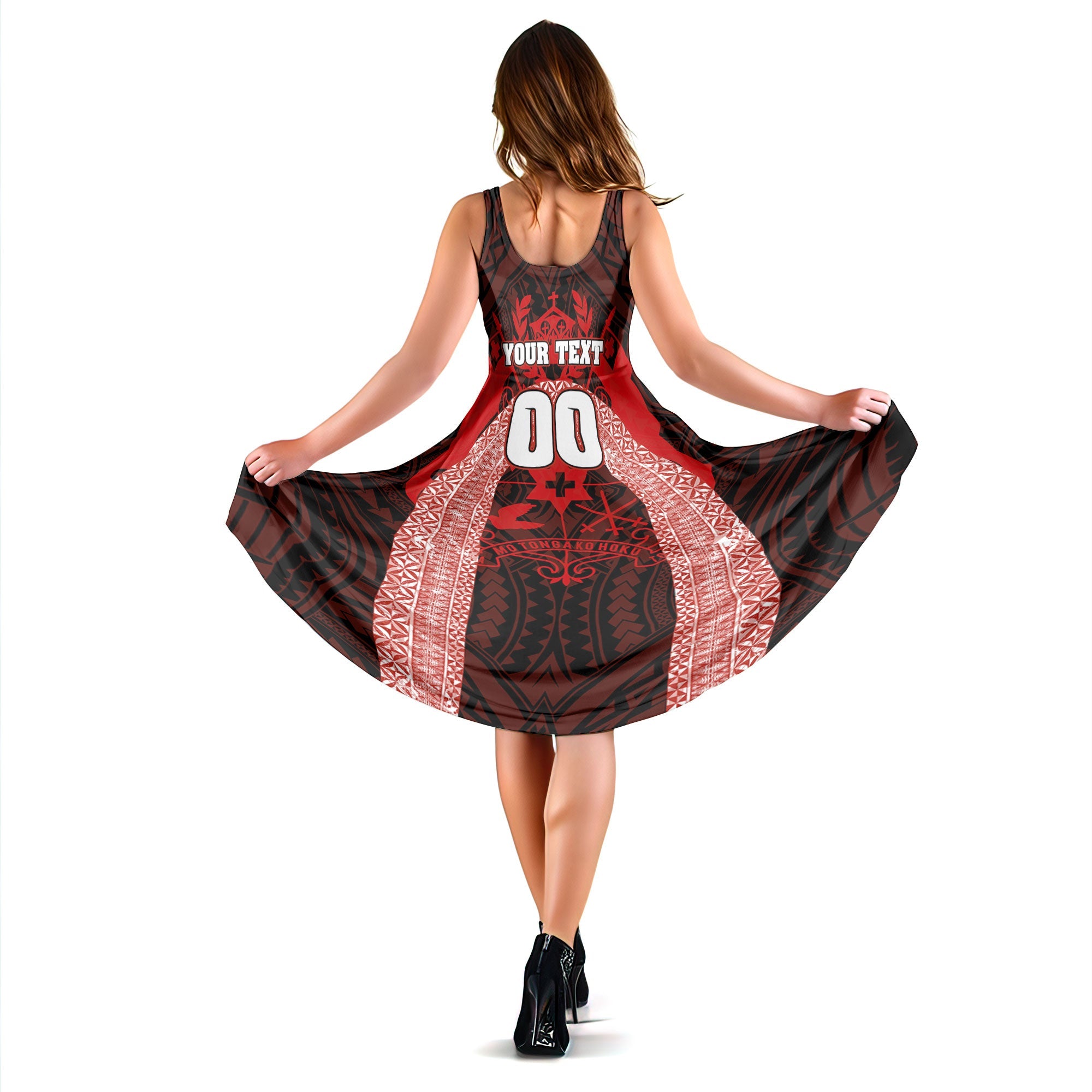 Custom Tonga Mate Ma'a Rugby League Midi Dress