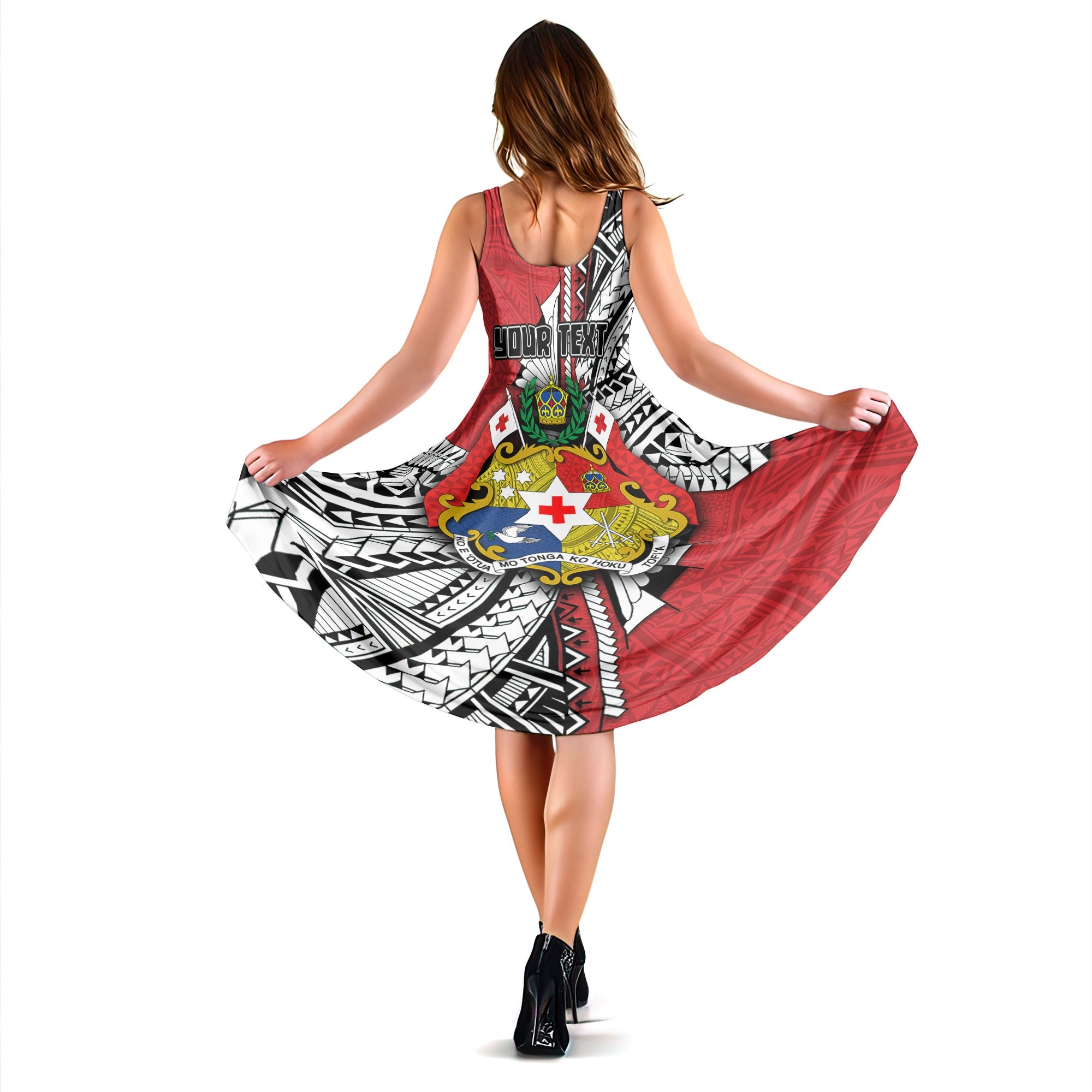 Custom Tonga Vava'u Lahi Coat Of Arms Midi Dress